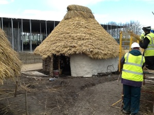 House 1 with it's completed thatched roof.